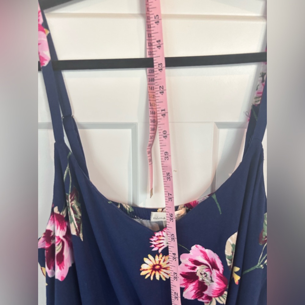 Nine Britton Navy Floral Midi Dress 1X – Knot Front Sleeveless Sundress - Picture 10 of 12